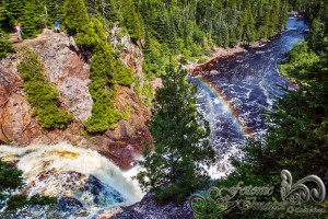 Waterfall Rainbow at Tettegouche--3